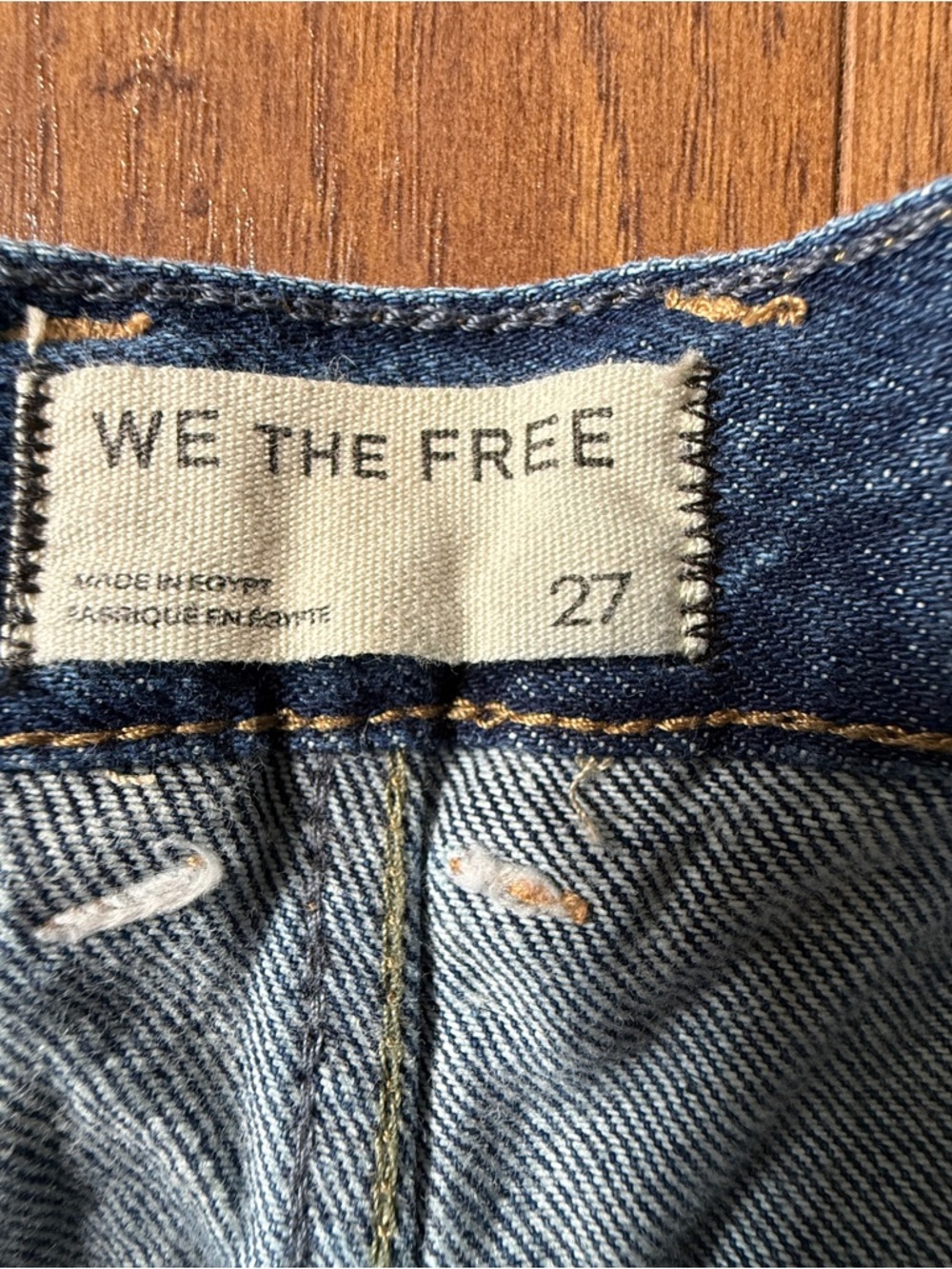 Free People We The Free Distressed Denim Shorts Size 27 Boho Cutoff Shorts - Picture 3 of 9